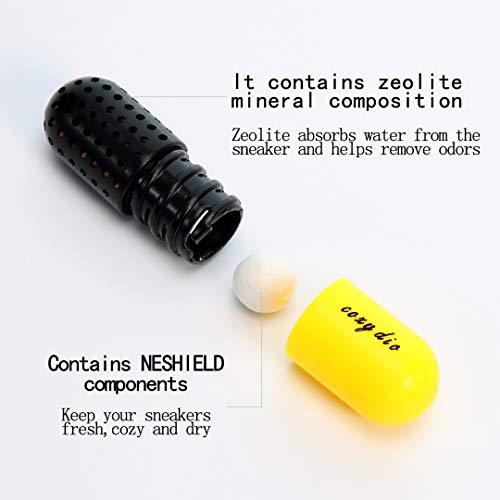 Cozy Dio Shoe Deodorizer Pills Natural Odor Eliminator for Sneakers,Gym Bag,Boxing Gloves,Locker and bathroom Sneaker cleaner One Pair Last 18 months (Pink)