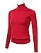 FLORIA Womens Stretch Knit Long Sleeve Soft Turtleneck Top Pullover Knit Sweater