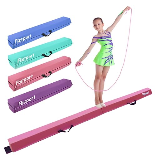 FBSPORT 270 cm Schwebebalken Kinder Faltbarer Balken Turnen Balance Beam für Zuhause Training Klappbarer Schwebebalken Gymnastik Gymnastikbalken mit R