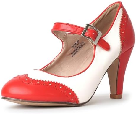 Adams Mary Jane Oxford Pumps Cute Low Kitten Heels Retro