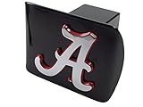 AMG University of Alabama METAL emblem (chrome with crimson trim) on black METAL Hitch Cover