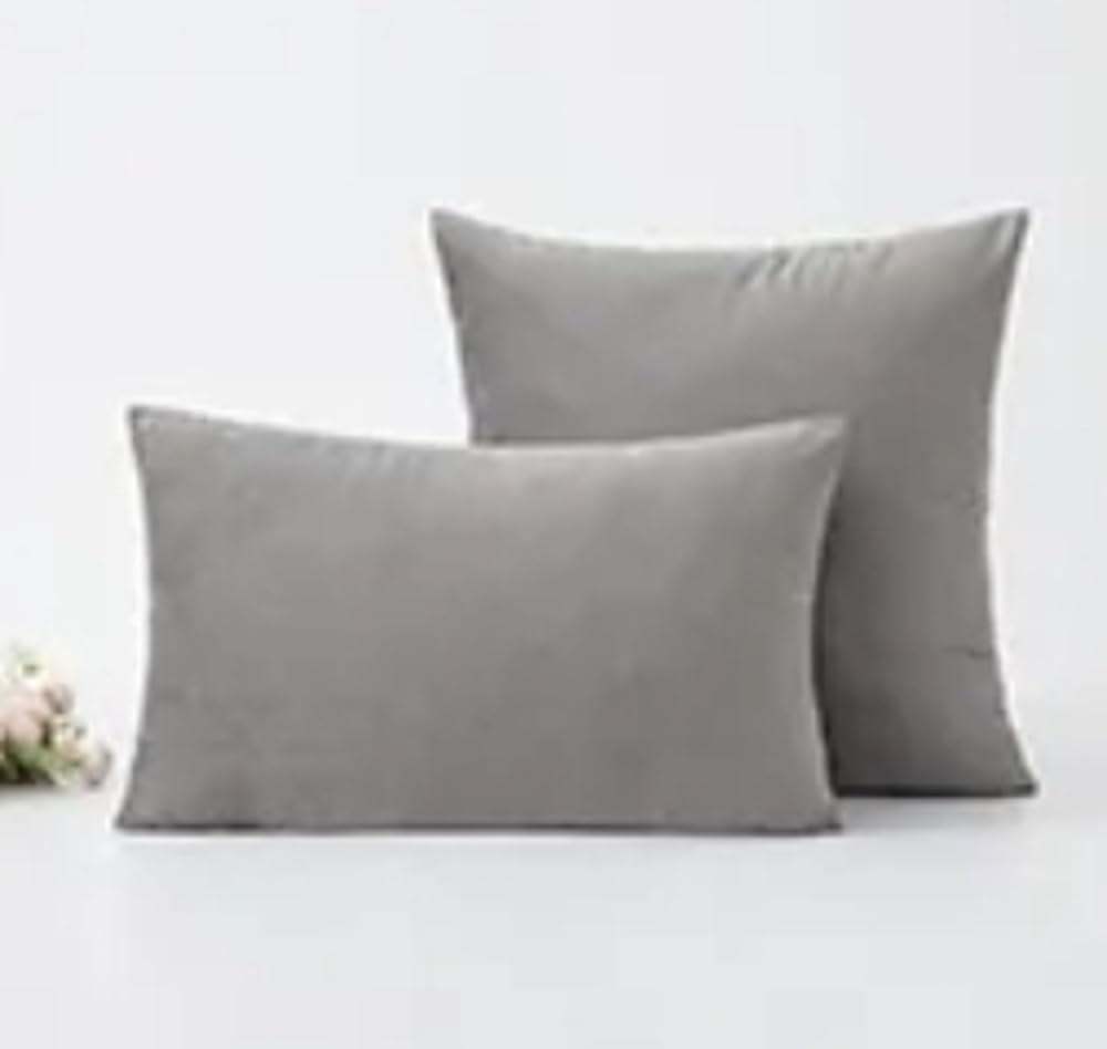 Oscars Emporium Cushion Covers 13 Colours Pillow cover 45cm x 45cm | 30cm x 50cm | 65cm x 65cm Soft Cushions Velvet Cushions | Throw Cushion | Luxury Cushion Invisible zip (45cm x 45cm, Light Grey)
