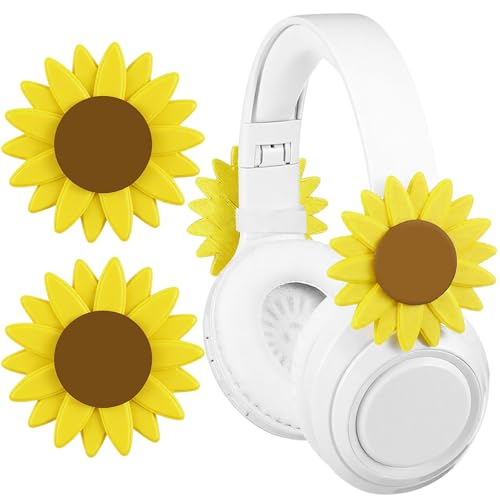Fiwochic Sunflower Decor Headphone Accessories Cute 3D