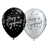 Happy Engagement Elegant Sparkles Black & Silver 11