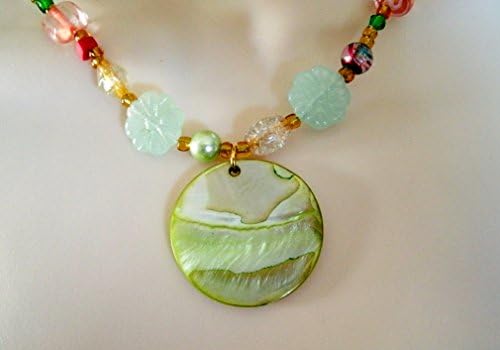 Mother Of Pearl Necklace, handmade jewerly boho bohemian hippie gypsy hipster new age beach ocean