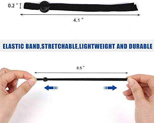 100 Pieces Sewing Elastic Cord with Adjustable Buckle for Face Mask, High Stretchy Earloop Fabric Tie Lanyard Rope for DIY Sewing & Crafts (Black)