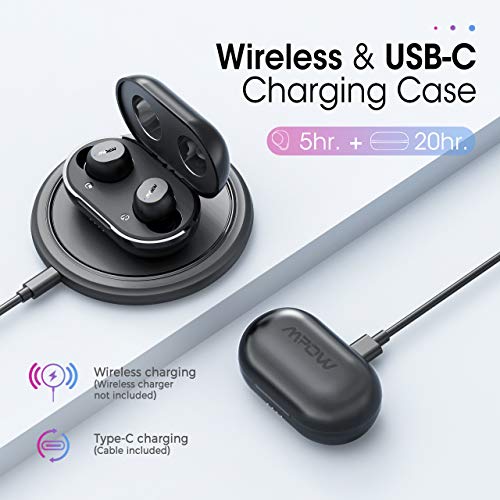 Wireless Earbuds, Mpow M12 Bluetooth Earbuds, Wireless Charging