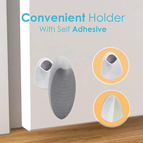 NADAMOO Rubber Door Stopper 4 Pack, Decorative Wall Protector Door Wedge Non Scratching Door Holder Prevents Door from Slamming Shut for Large & Small Door Gaps, Multi Door Surface