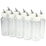 ABEST NEW 10PCS Airbrush Air Brush Plastic Bottle Jar 100cc / Standard Suction Lid