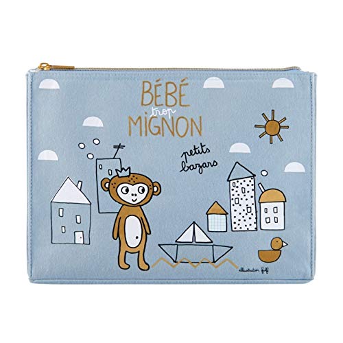 Derrière la Porte Celia Toiletry Bag Baby Too Cute Boy, Blue, STD