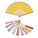 Grosun Paper Fans Paper Hand Fan Bamboo Folding Fan Handheld Fan Paper Folded Fan Paper Fan for Wedding Party and Home Decoration (9 Colors)