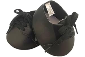 PLUSH TOYS WONDERLAND Black Lace-up Dress Shoes for 14-18 Inch Stuffed Toys Durable Soft Shoes for Plush Animals Dolls Accessories Ideal Gift for Collectors Kids