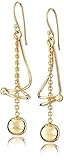 Gold Plated Sterling Silver Sterling Twist Ball Drop Earrings
