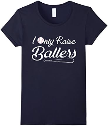 Women's I Only Raise Ballers Funny Shirts Large Navy