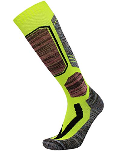 Nachvorn Men's Lightweight Snug Skiing Snowboarding Socks, Green L - Thumbnail 3