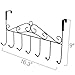 Mebbay Over The Door Hook, Metal Door Hanger, Over The Door Organizer Rack, 7 Metal Hooks for Hanging Clothes, Towels, Black, Pack of 2
