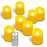 Homemory 9PCS Flameless Candles with Remote and Timer - Votive Tealight Candles - LED Tea Lights - Unscented Outdoor Flickering Candles - Battery Operated Candles …