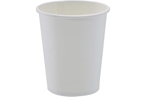 鶹 Basics Compostable Disposable Coffee Cups, 8 ounces, Paper, 1000 Count (Pack of 1), White