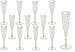 Gold Glitter Plastic Classicware Glass Like Champagne Wedding Parties Toasting Flutes (1 Box = Quantity 30) primary