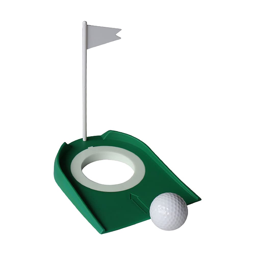 ANCLLO Golf Putting Regulation Cup Hole Flag for Men Women Plastic Golf Putting Cup Practice Aid with Removable White Flag