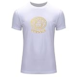 Versace Gold Logo For 2016 Men Printed Short Sleeve Tee T-shirt