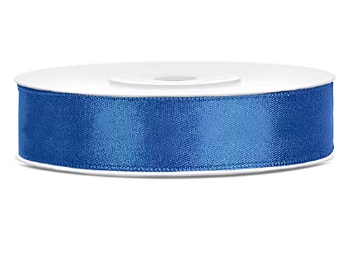 DaLoKu Satin Ribbon 6/12/25/38/50/100 mm x 25 m Size 12 mm x 25 m Colour: Royal Blue