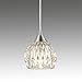 Brushed Nickel Mini Pendant Hanging Lights with Groove Clear Glass Shade