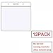 AMUU 12 Pack Horizontal Clear Badge Holder Card Holders 4 X 3 Large ID Card Holders Name Tag Fits 3x4 Inches