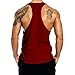 InleaderAesthetics Men's Tank Tops Sleeveless Shirts Y-Back Gym Workout Stringer Tank Tops Bodybuilding Fitness T-Shirts - Wine Red-M