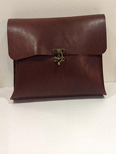 Brown Leather Portfolio Bag/13Inch MacBook Pro Bag,Handmade E-Reader Tablet Case/Files Bag Case/Business Men Everyday Folder