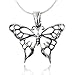 925 Sterling Silver Open Celtic Butterfly Pendant Necklace, 18 inch Snake Chain