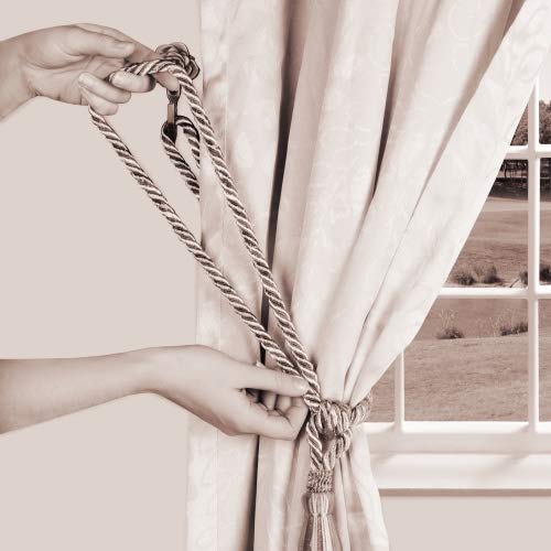 DÉCOPRO Set of 2 Elegant Hot Chocolate Curtain & Drapery Tassel Tieback|8 1/2 Inch Tassel, 30 Inch Spread (Embrace)|Style# TBC085 (8368)|Color: Sable Brown - E29