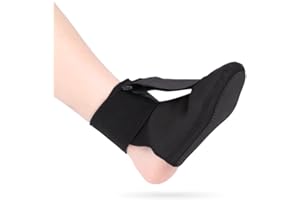 exhood Plantar Fasciitis Night Splint Sock, Adjustable Straps Plantar Fasciitis Relief Braces for Achilles Tendonitis, Foot Drop & Heel Spur Pain Relief Day & Night, Size L (Black)