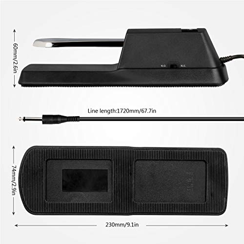 Mugig MY-1 Universal Sustain Pedal, Piano Foot Pedal for Electronic Keyboards, MIDI Keyboards, Digital Piano (1/4-inch Jack) - Thumbnail 3