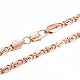 Trendsmax 4.5mm Womens Ladies Chain Snail Link Rose Gold Plated Necklace 18-36inch