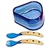 Baby Dipper Feeding Set, Blue - New Larger 6-ounce Non-slip Bowl, Easy One-handed Use with Babies or Toddlers