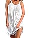 LAPAYA Women's Beach Cover Up Plain Sleeveless Stretcy Tunic Summer Casual Dress