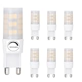 Saco Dimmable G9 LED Lights Bulbs, 45W halogen equivalent ,4.5W,warm white(2700K),120V, ETL listed, 360,For Ceiling Fan , Chandeliers(Pack of 6)