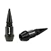 Senzeal 4X Long Impale Spike Style Polished Aluminum Tire Valve Stem Caps Black