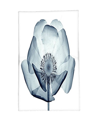 Interestlee Fleece Throw Blanket Xray Flower Decor Closer Vision of a Poppy Flower Inner Structure of a Complex Nature Stylish Home Teal White