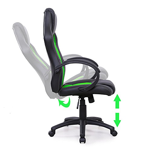 MCTECH-Sedia-da-Ufficio-Sedia-Girevole-da-Ufficio-e-da-casa-Gaming-Racing-Poltrona-Sediaa-Rete-Altezza-Regolabile-Nero-Verde-Modello-A