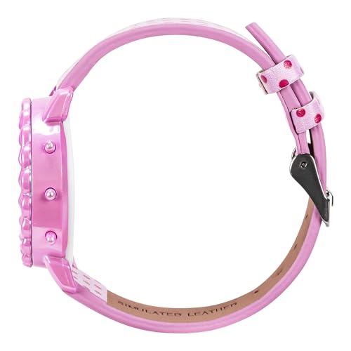 Accutime Hello Kitty Kids Digital Watch with LED Display, Pink Polka Dot PU Leather Strap, Adorable Strawberry Design, Fun Light-Up Feature, Durable & Adjustable Fit for Wrist Sizes 5.5