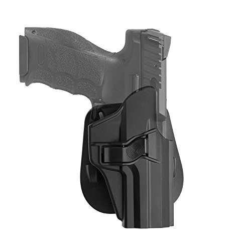 efluky H&K USP 9mm/40 Full Size Holster, Paddle Holster with Trigger Release Adjustable Cant, OWB Polymer Holster Injection Molded for Heckler & Koch USP 9 mm.40, RH