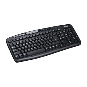 Rosewill 104 Normal Keys 12 Function Keys USB Wired Multimedia Keyboard, Black (RK-700M)
