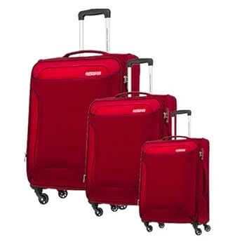 American Tourister Clayton PP Fabric Trolley Bag Suitcase with Wheels(Burgundy) - Pack of 3