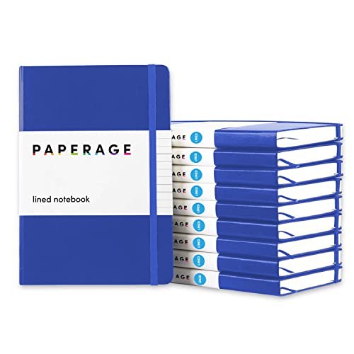 PAPERAGE Lined Journal Notebooks, 10 Pack, (Navy), 160 Pages, Medium 5.