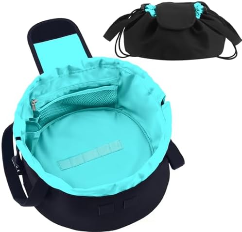 Amazon.com: Barrel Drawstring Makeup Bag Large Travel Makeup Bag,Portable  Large Capacity Cosmetic Bag Toiletry Organizer for Travel Accessories Make  Up Essentials and Hair Product,Gifts for Women (greyish blue) : Beauty &  Personal