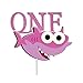 GmakCeder Shark ONE Birthday Cake Topper for Baby shark 1st First Birthday Pink Girl