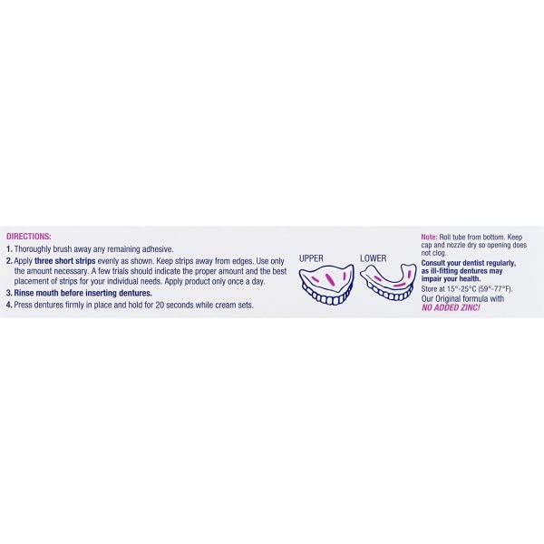 EFFERGRIP DENTURE ADHESIVE CREAM, EXTRA STRONG HOLDING POWER, 2.5 OZ. (PACK OF 6)