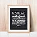 Christian Art, Be Strong and Courageous, Joshua 1:9 Scripture Quote Chalkboard Print (8x10